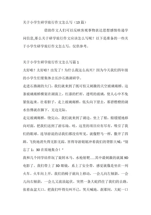 关于小学生研学旅行作文怎么写