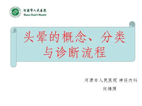 头晕的诊断流程PPT课件