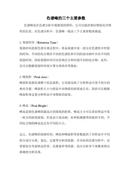 色谱峰的三个主要参数