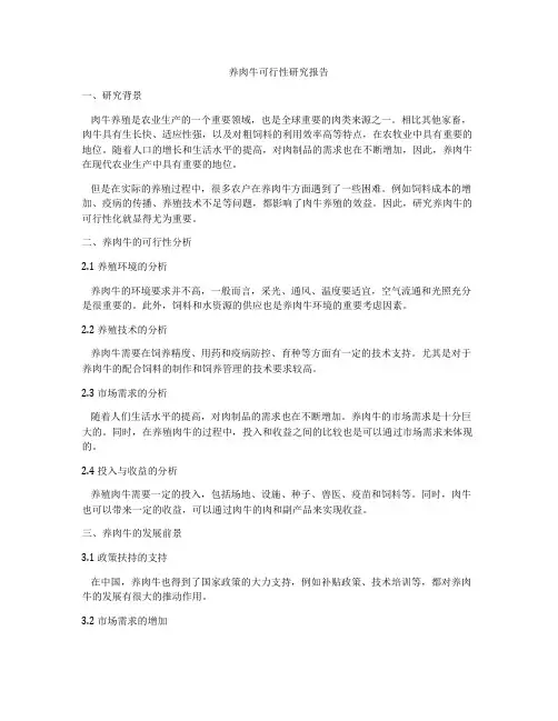 养肉牛可行性研究报告
