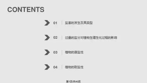 盐渍对植物的伤害及其抗盐性PPT课件