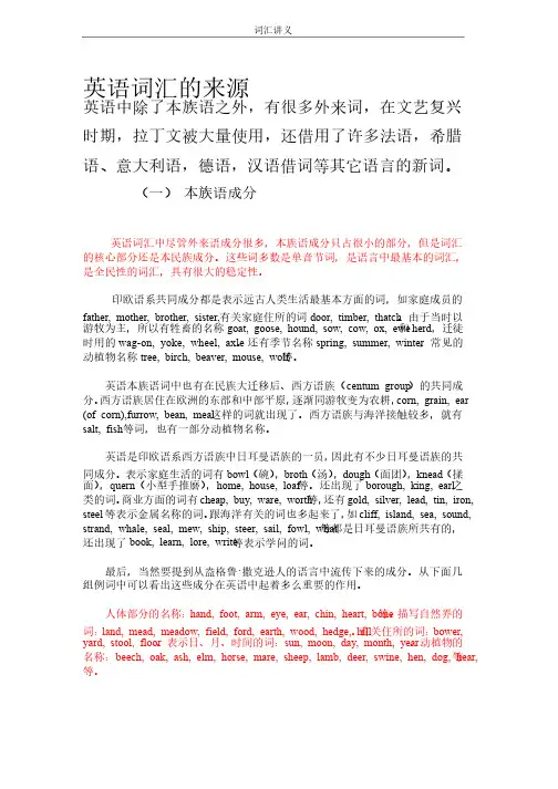 英语词汇来源解析
