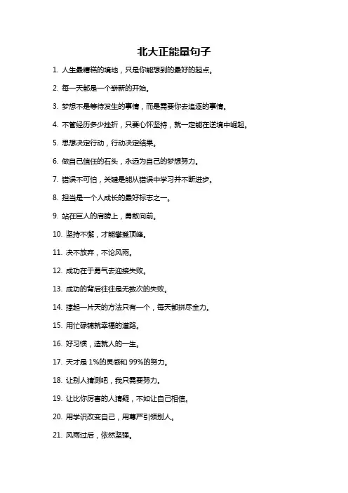 北大正能量句子