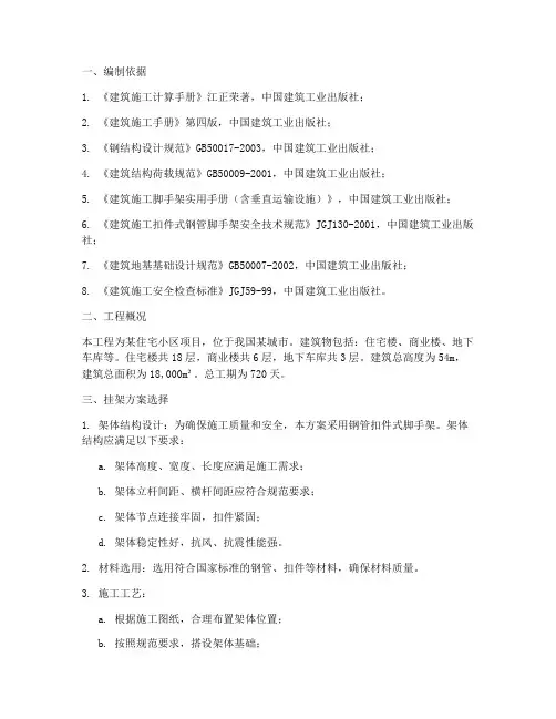 挂架专项方案