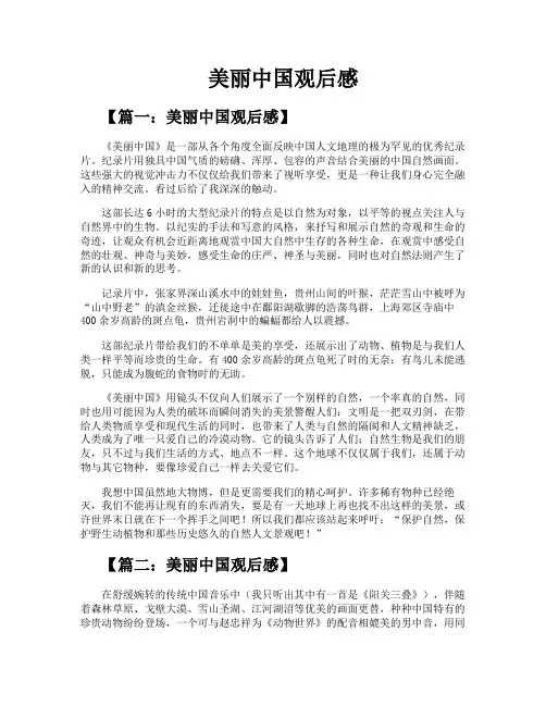美丽中国观后感