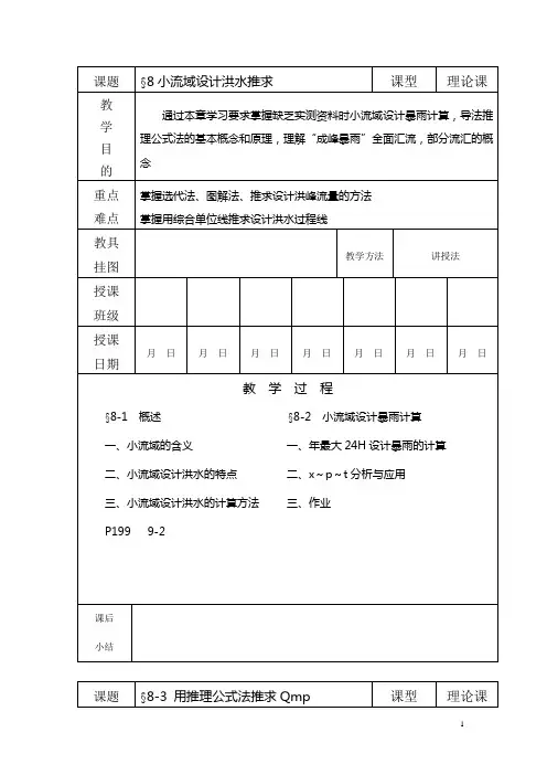 8小流域设计洪水推求