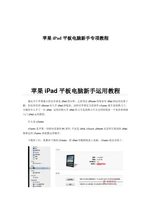 苹果iPad平板电脑新手专项教程