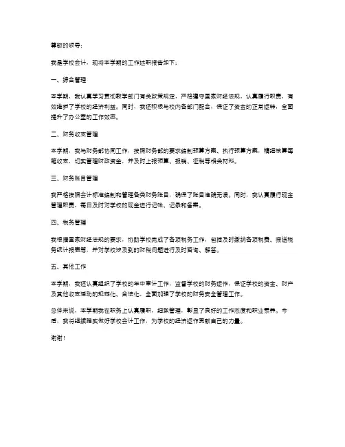 总结学校会计的述职报告大全