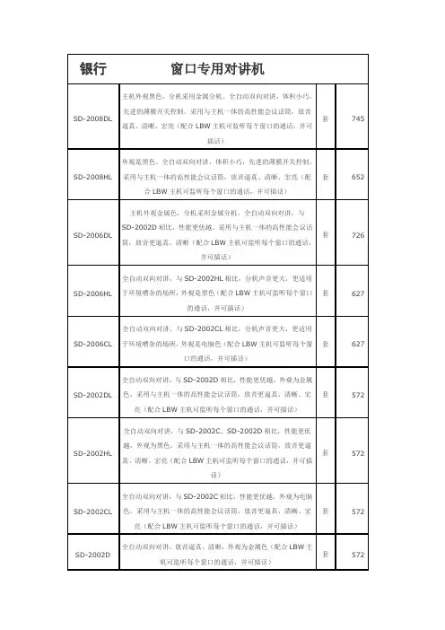 来邦对讲系统价格表