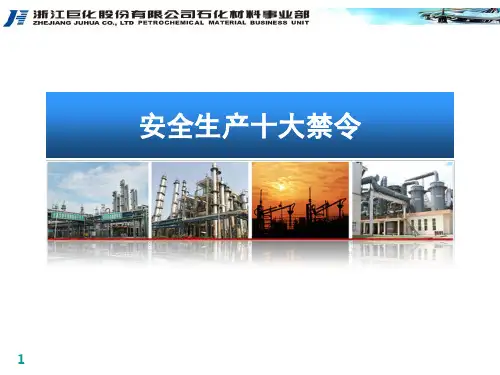 安全生产十大禁令PPT幻灯片