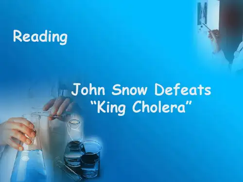 John Snow defeats King Cholera 课件