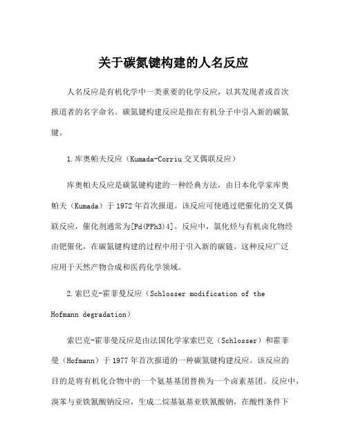 关于碳氮键构建的人名反应