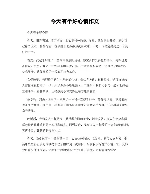 今天有个好心情作文