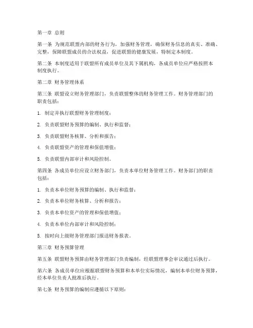 联盟财务管理制度