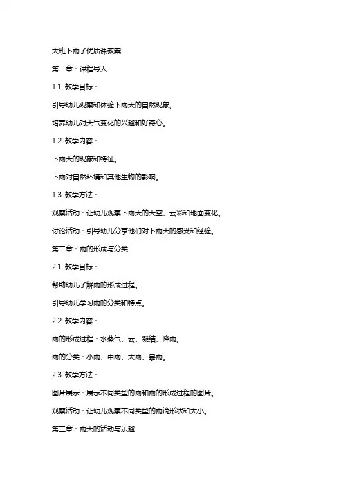 大班下雨了课教案