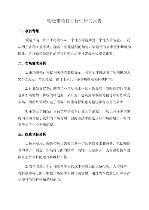 输送带项目可行性研究报告