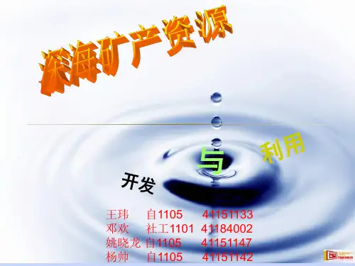 深海矿产资源开发与利用.