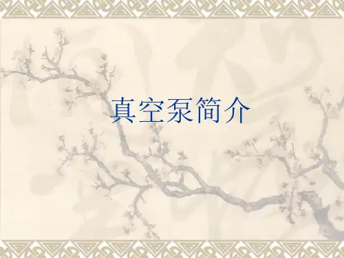 各种真空泵简介