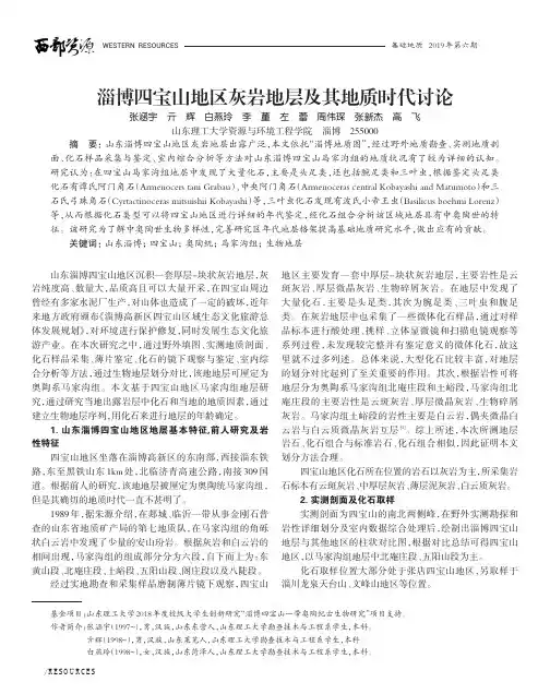 淄博四宝山地区灰岩地层及其地质时代讨论