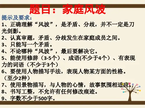 《家庭风波》作文讲评分析