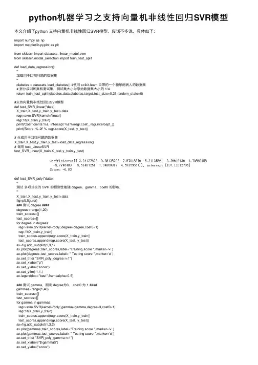 python机器学习之支持向量机非线性回归SVR模型