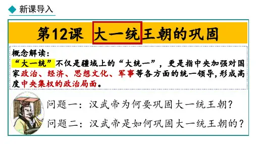 第12课  大一统王朝的巩固