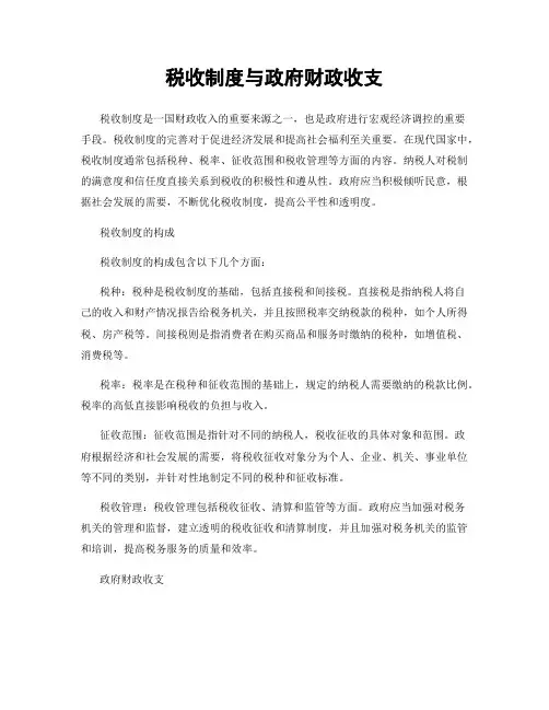 税收制度与政府财政收支