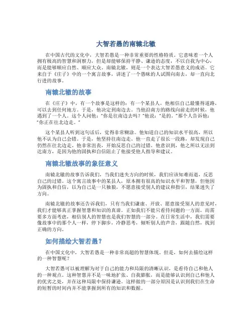 大智若愚的南辕北辙