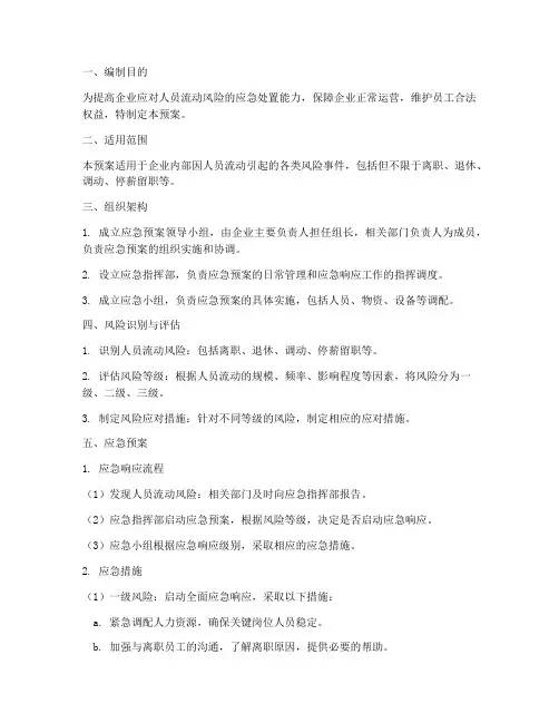 关于人员流动风险应急预案