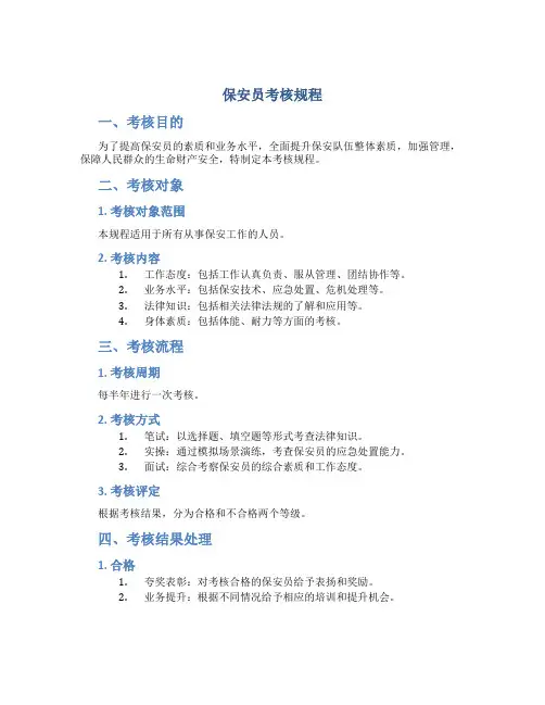 保安员考核规程