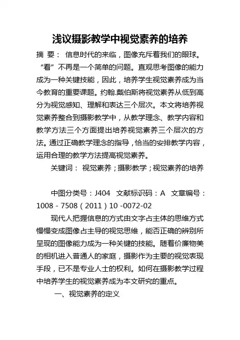 浅议摄影教学中视觉素养的培养