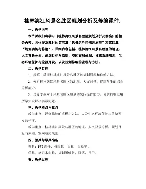 桂林漓江风景名胜区规划分析及修编课件.