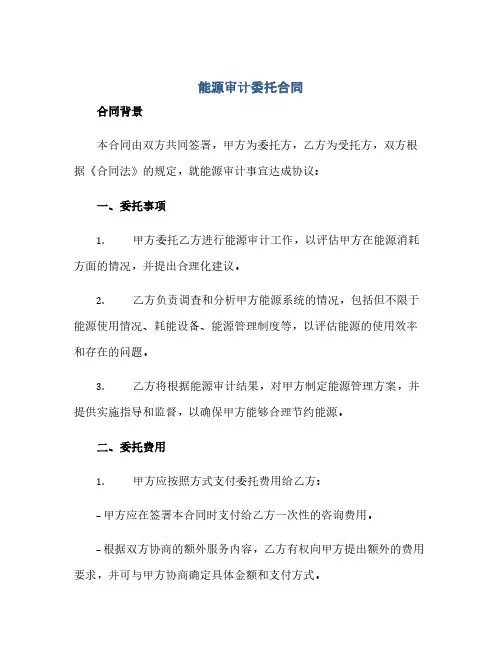 能源审计委托合同(模板)