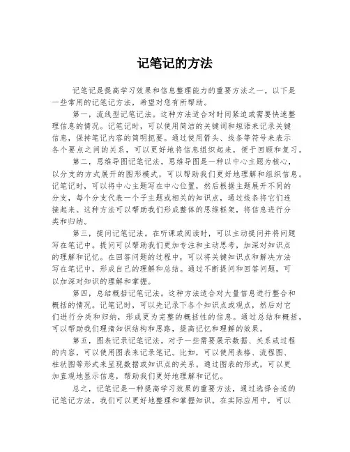 记笔记的方法