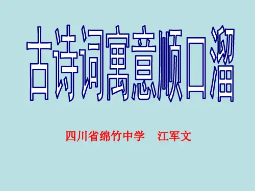 古诗词寓意顺口溜