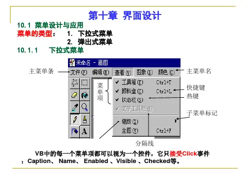 VisualBasicVB-教程第十章界面设计精品PPT课件