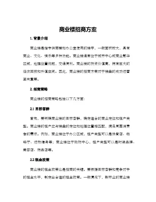 商业楼招商方案