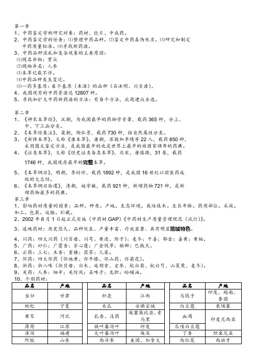 中药鉴定学整理版精讲