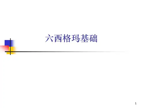 六西格玛基础与统计数据分析