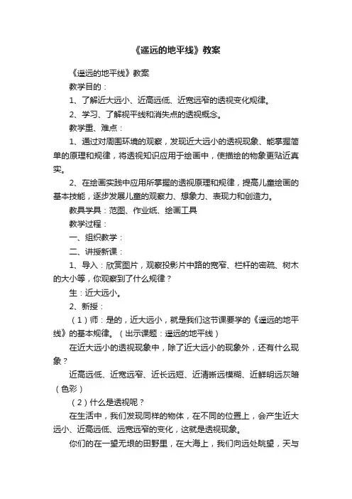 《遥远的地平线》教案