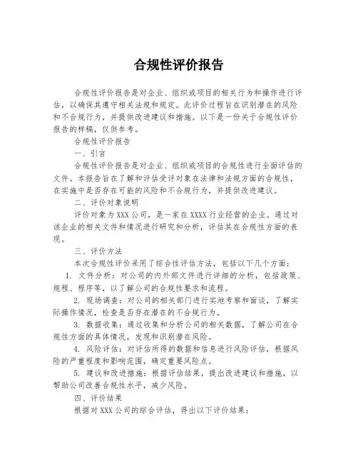 合规性评价报告