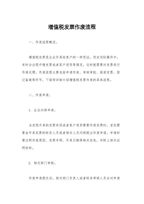 增值税发票作废流程