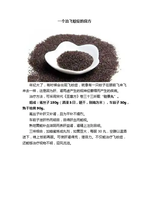 一个治飞蚊症的良方