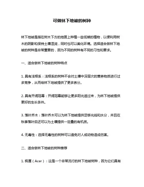 可做林下地被的树种