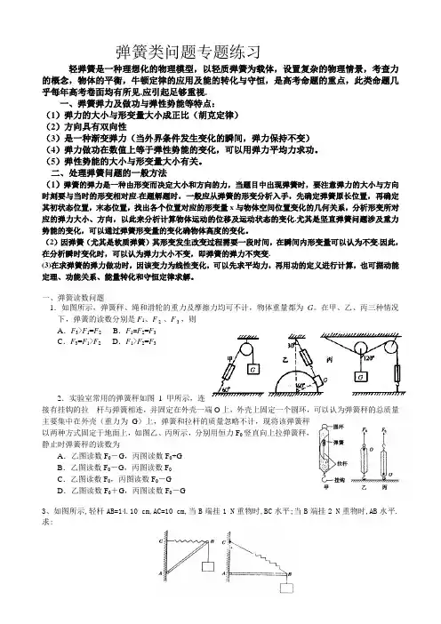弹簧弹力问题