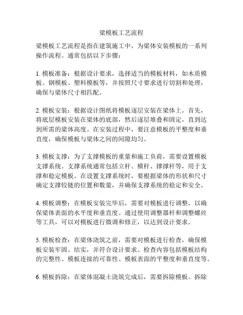 梁模板工艺流程
