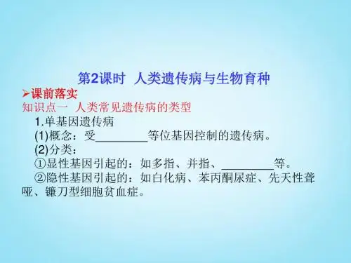 高考生物一轮复习 32 人类遗传病与生物育种课件 新人教版必修2