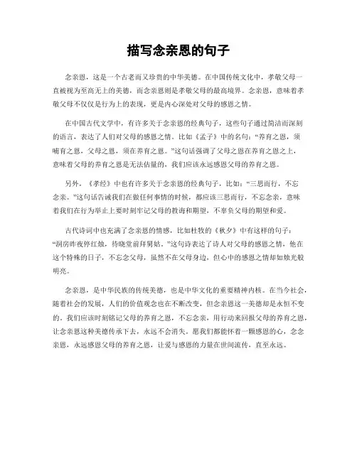 描写念亲恩的句子