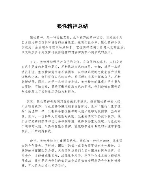 狼性精神总结