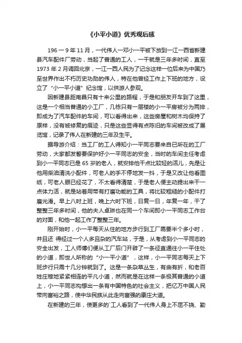《小平小道》优秀观后感